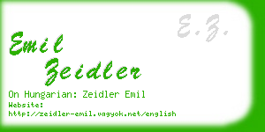 emil zeidler business card